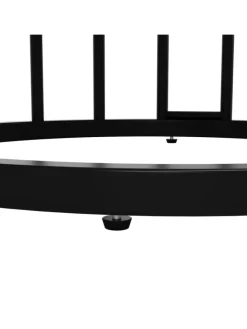 ABRIHOME Tische<Runder Esstisch in Schwarz 80x80x76 cm mit kleiner Ablageplatte
