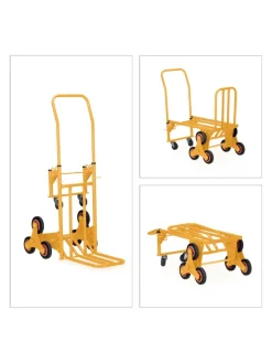 relaxdays Weitere Haushaltshelfer<Sackkarre Treppensteiger "2in1" in Gelb