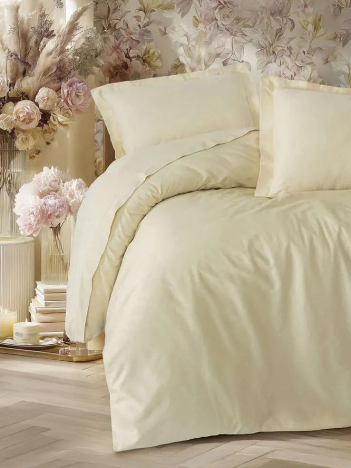 Mijolnir Bettwäsche & Bettwaren<Satin-Bettwäsche-Set "Elegant" in Creme