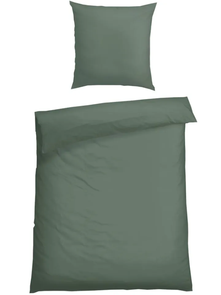Schiesser Bettwäsche & Bettwaren<Satin-Bettwäsche-Set "Ella" in Dunkelgrün
