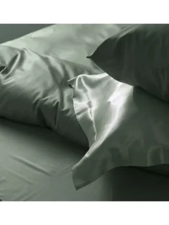 Schiesser Bettwäsche & Bettwaren<Satin-Bettwäsche-Set "Ella" in Dunkelgrün