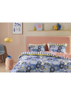 Beddinghouse Bettwäsche & Bettwaren<Satin-Bettwäsche-Set ''Nica'' in Blau