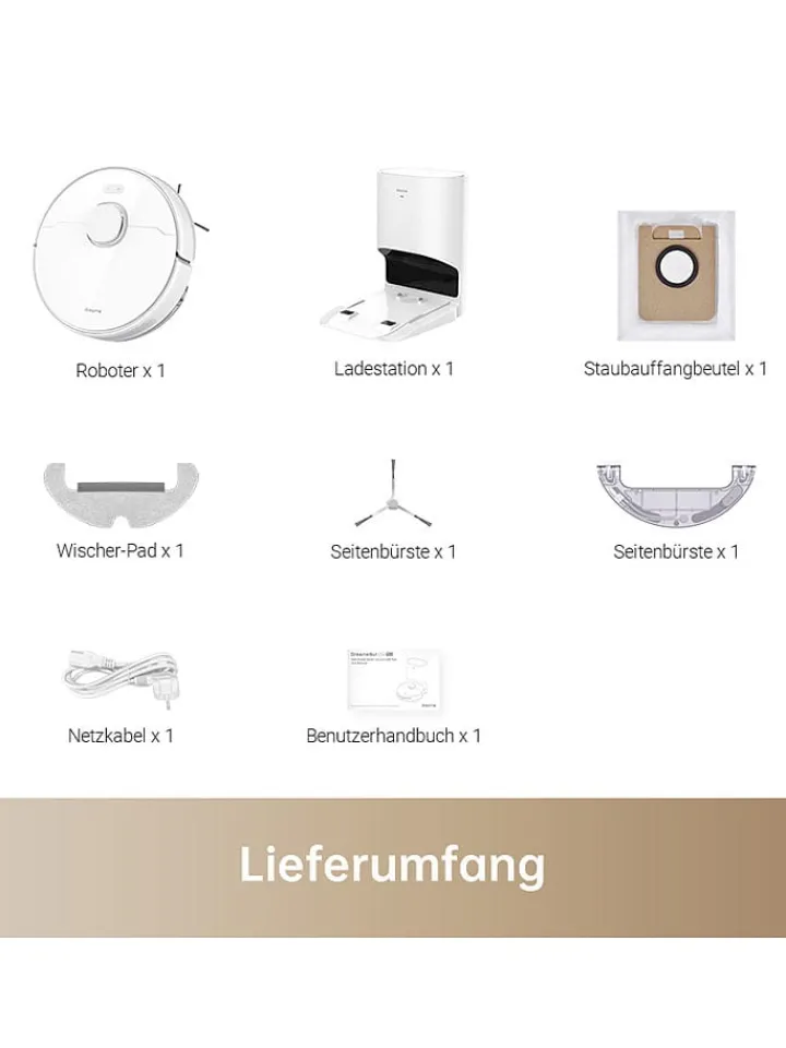 Dreame Staubsauger|Klima & Haushalt<Saugroboter ''D9 Plus'' in Weiß