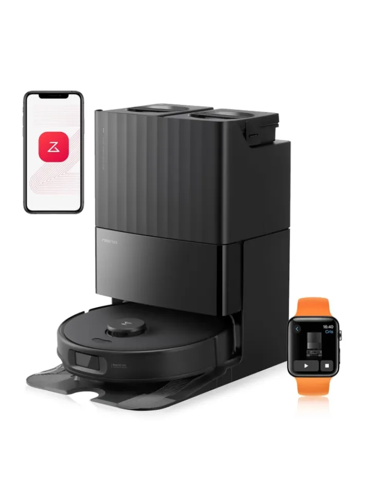 Roborock Staubsauger<Saugroboter Qrevo Edge S5A in Schwarz, 18500Pa, Dual Anti-Tangle-System