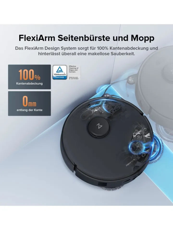 Roborock Staubsauger<Saugroboter Qrevo Edge S5A in Schwarz, 18500Pa, Dual Anti-Tangle-System