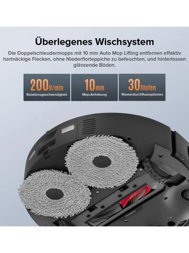 Roborock Staubsauger<Saugroboter Qrevo Edge S5A in Schwarz, 18500Pa, Dual Anti-Tangle-System