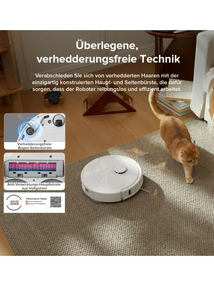 Roborock Staubsauger<Saugroboter QV 35A in Weiß, mit Wischfunktion&Hebarem Wischmopp, 8000Pa