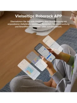 Roborock Staubsauger<Saugroboter QV 35A in Weiß, mit Wischfunktion&Hebarem Wischmopp, 8000Pa