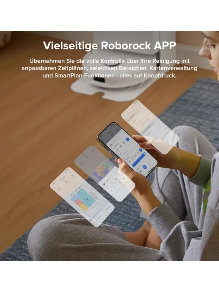 Roborock Staubsauger<Saugroboter QV 35A in Weiß, mit Wischfunktion&Hebarem Wischmopp, 8000Pa