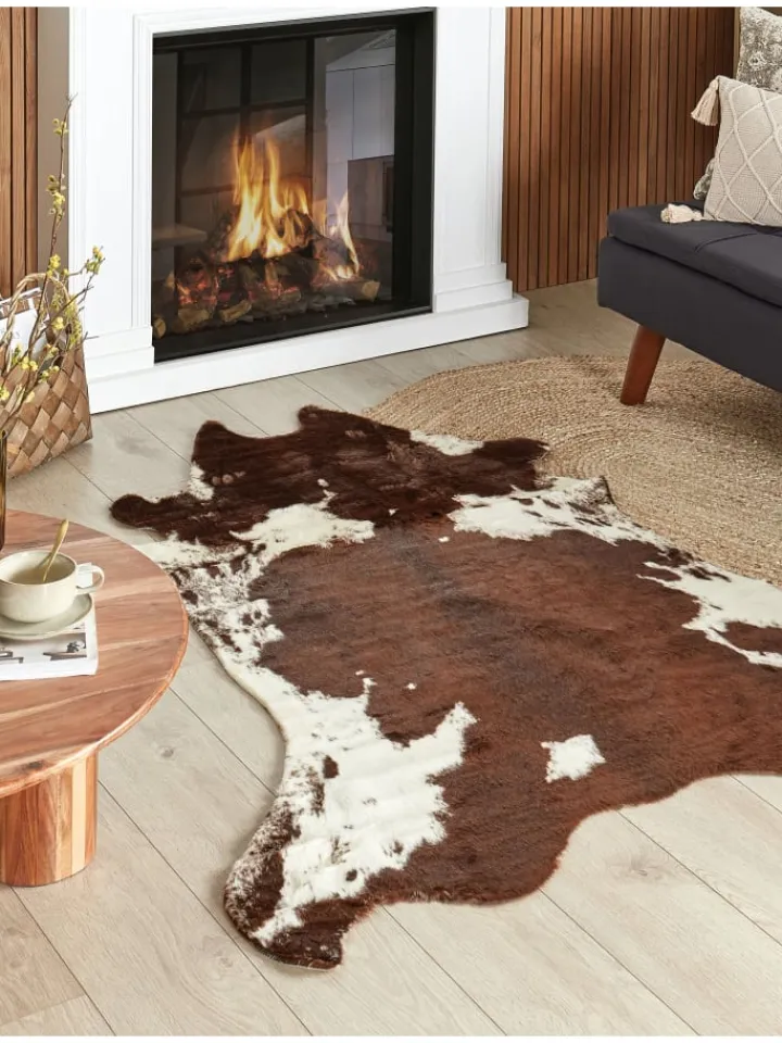 Beliani Lammfelle & Co<Schaffell BOGONG in Braun/Weiß - (W) 130 x (H) 1 x (L) 170 cm
