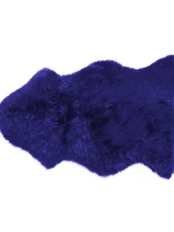 Beliani Lammfelle & Co<Schaffell ULURU in Blau - (W) 65 x (H) 8 x (L) 100 cm