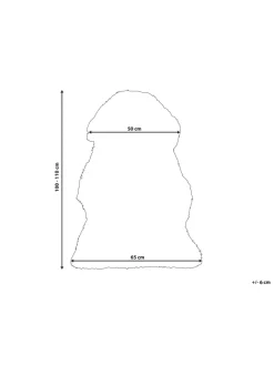 Beliani Lammfelle & Co<Schaffell ULURU in Blau - (W) 65 x (H) 8 x (L) 100 cm