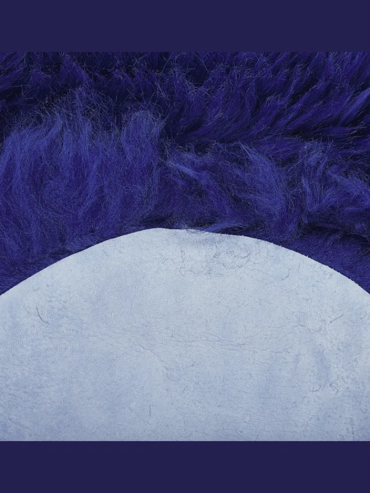 Beliani Lammfelle & Co<Schaffell ULURU in Blau - (W) 65 x (H) 8 x (L) 100 cm