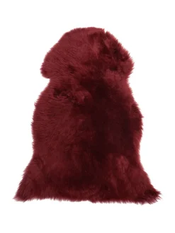 Beliani Lammfelle & Co<Schaffell ULURU in Rot - (W) 65 x (H) 8 x (L) 100 cm
