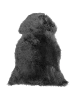 Beliani Lammfelle & Co<Schaffell ULURU in Schwarz - (W) 65 x (H) 8 x (L) 100 cm