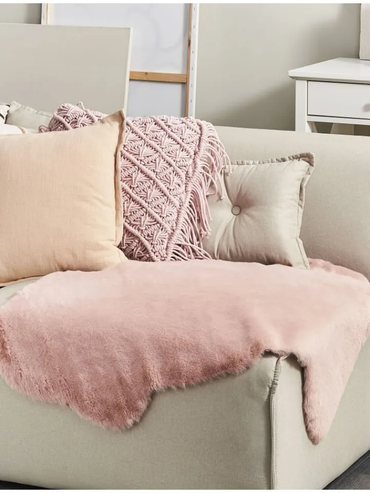 Beliani Lammfelle & Co<Schaffell UNDARA in Rosa - (W) 60 x (H) 1 x (L) 90 cm