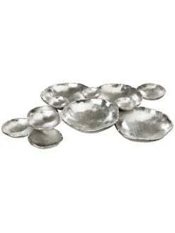 GILDE Dekoschalen<Schale "Multiple" in Silber - H. 8 cm - B. 75 cm