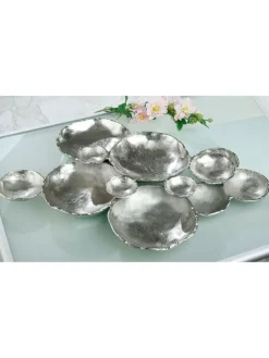 GILDE Dekoschalen<Schale "Multiple" in Silber - H. 8 cm - B. 75 cm