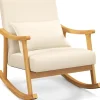 COSTWAY Sitzmöbel<Schaukelstuhl aus Holz in Beige