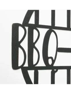 Boltze Wanddekoration<Schild "BBQ" in Schwarz - Ø 33,5 cm