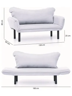 Evila Sitzmöbel<Schlafsofa in Bunt - (B)150 x (T)65 cm