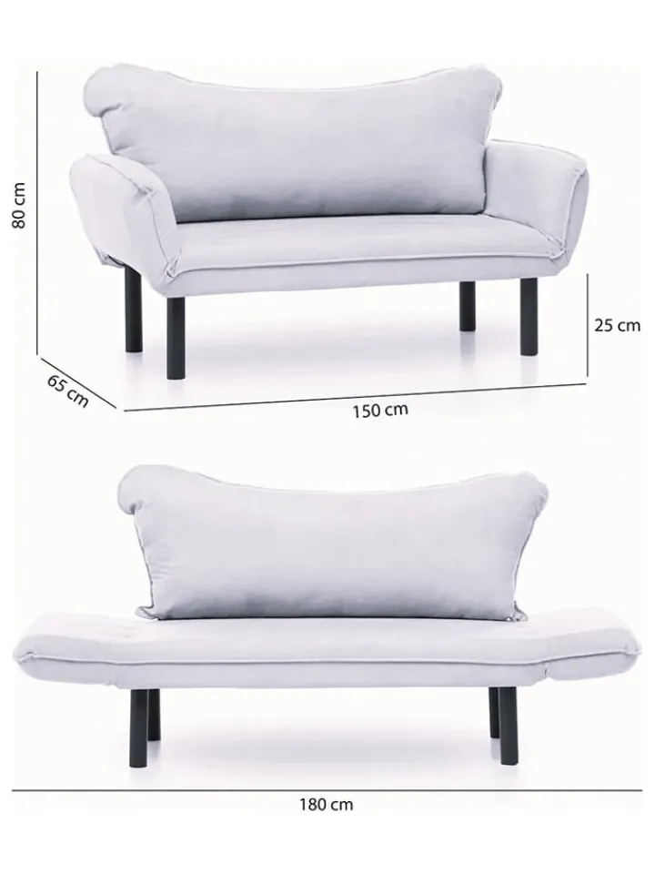 Evila Sitzmöbel<Schlafsofa in Bunt - (B)150 x (T)65 cm