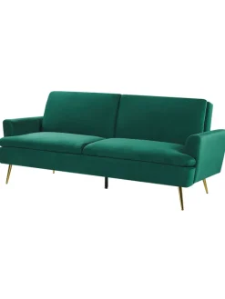 Beliani Sitzmöbel<Schlafsofa VETTRE in Grün/Gold - (W) 210 x (H) 88 x (L) 84 cm