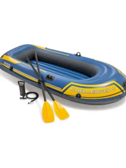 Intex Gartenspielzeug<Schlauchboot in Dunkelblau/ Gelb mit Zubehör - (L)236 x (B)114 cm