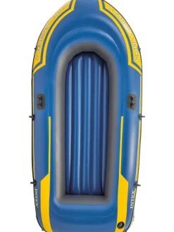 Intex Gartenspielzeug<Schlauchboot in Dunkelblau/ Gelb mit Zubehör - (L)236 x (B)114 cm