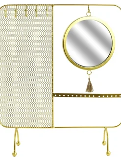 Rétro Chic Spiegel<Schminkspiegel in Gold - (B)30 x (H)35,5 x (T)10 cm