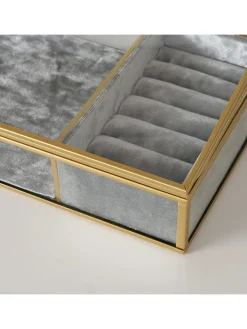 Boltze Schmuckkästen<Schmuckbox "Clipo" in Transparent/ Gold - (B)16 x (H)8 cm