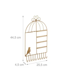 relaxdays Schmuckkästen<Schmuckhalter in Gold - (B)25,5x (H)44,5 x (T)4,5 cm