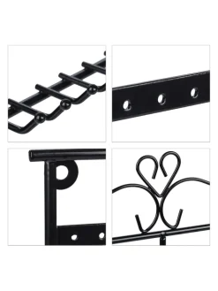 relaxdays Schmuckkästen<Schmuckhalter in Schwarz - (B)31,5 x (H)34 x (T)9 cm