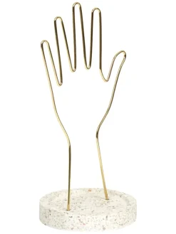 THE HOME DECO FACTORY Schmuckkästen<Schmuckhalter "Terrazzo" in Gold/ Beige - (H)28 x Ø 16 cm