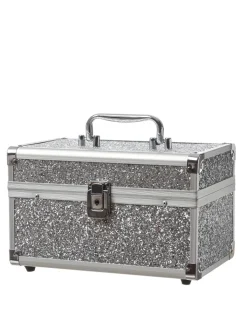 MARELIDA Schmuckkästen<Schmuckkoffer Schmuckkästchen mit Glitzer in silber