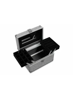 MARELIDA Schmuckkästen<Schmuckkoffer Schmuckkästchen mit Glitzer in silber