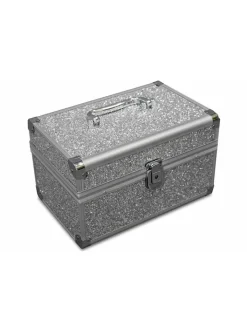 MARELIDA Schmuckkästen<Schmuckkoffer Schmuckkästchen mit Glitzer in silber