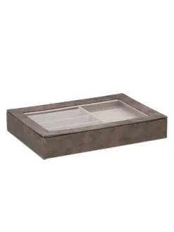 relaxdays Schmuckkästen<Schmuckkästchen in Braun - (B)30 x (H)5 x (T)21 cm