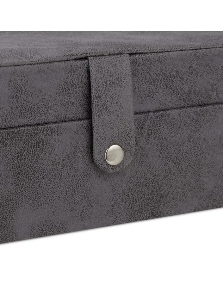 relaxdays Schmuckkästen<Schmuckkästchen in Grau - (B)29 x (H)10 x (T)20 cm
