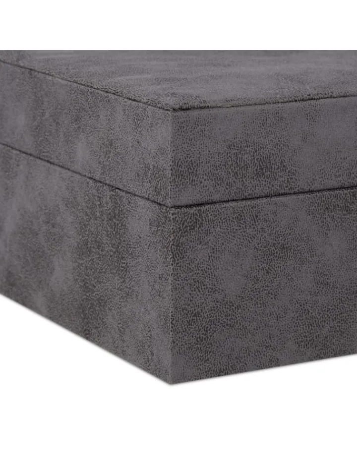 relaxdays Schmuckkästen<Schmuckkästchen in Grau - (B)29 x (H)10 x (T)20 cm