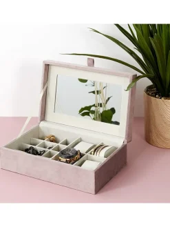 Rétro Chic Schmuckkästen<Schmuckkästchen in Rosa - (B)25 x (H)8 x (T)16 cm