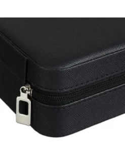 relaxdays Schmuckkästen<Schmuckkästchen in Schwarz - (B)10 x (H)5 x (T)10 cm
