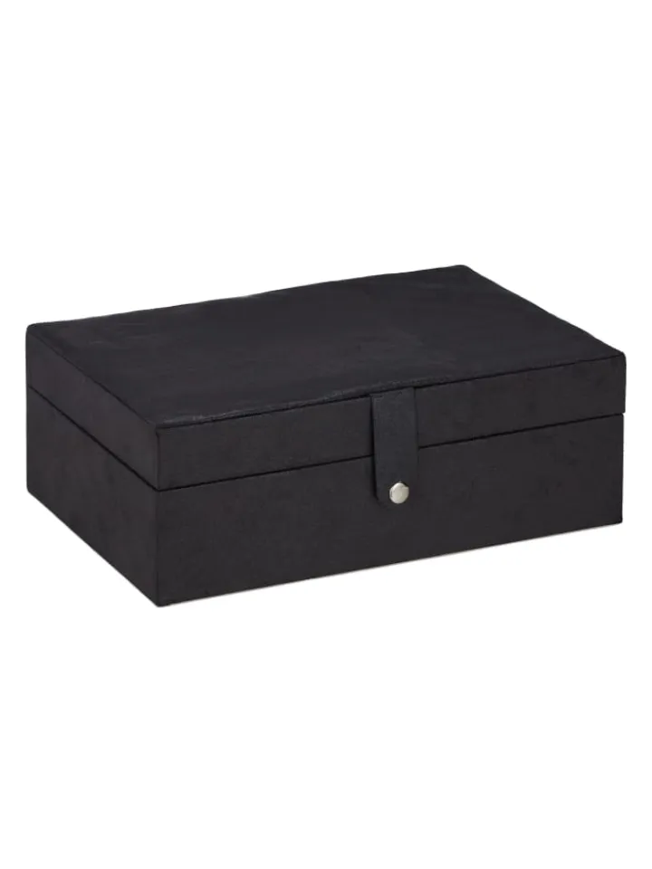 relaxdays Schmuckkästen<Schmuckkästchen in Schwarz- (B)29 x (H)10 x (T)20 cm