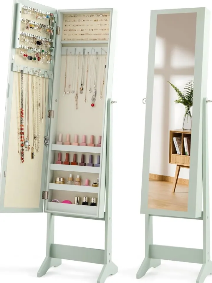 COSTWAY Schmuckkästen<Schmuckschrank in Grün
