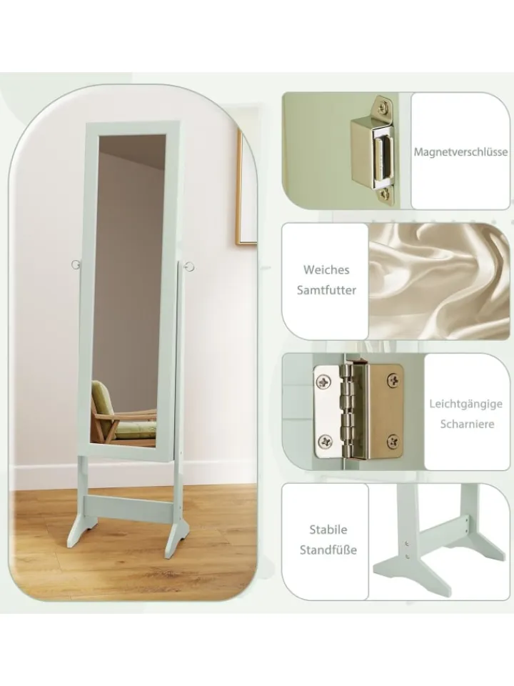 COSTWAY Schmuckkästen<Schmuckschrank in Grün