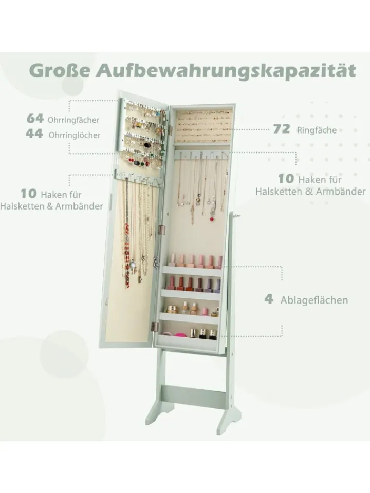 COSTWAY Schmuckkästen<Schmuckschrank in Grün