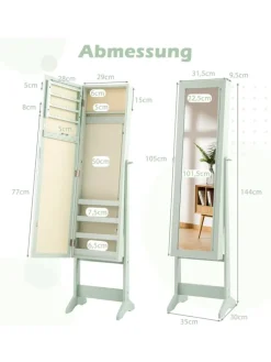 COSTWAY Schmuckkästen<Schmuckschrank in Grün