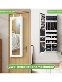 COSTWAY Schmuckkästen<Schmuckschrank in Weiß