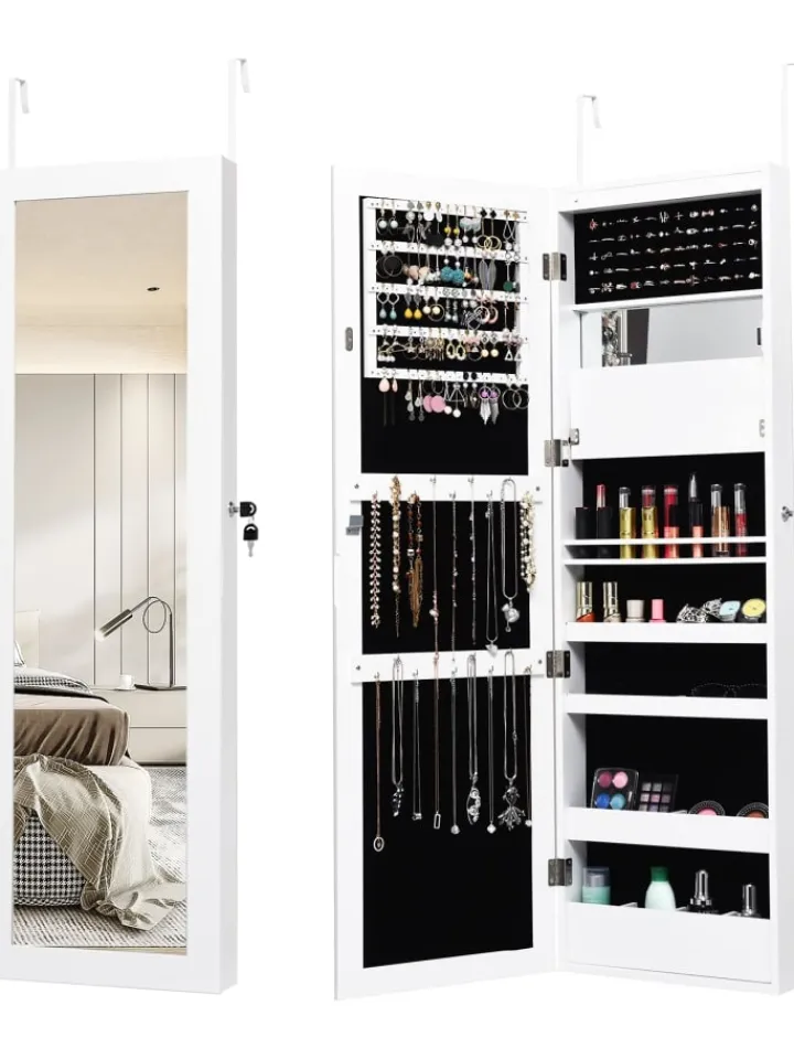 COSTWAY Schmuckkästen<Schmuckschrank in Weiß