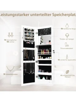 COSTWAY Schmuckkästen<Schmuckschrank in Weiß